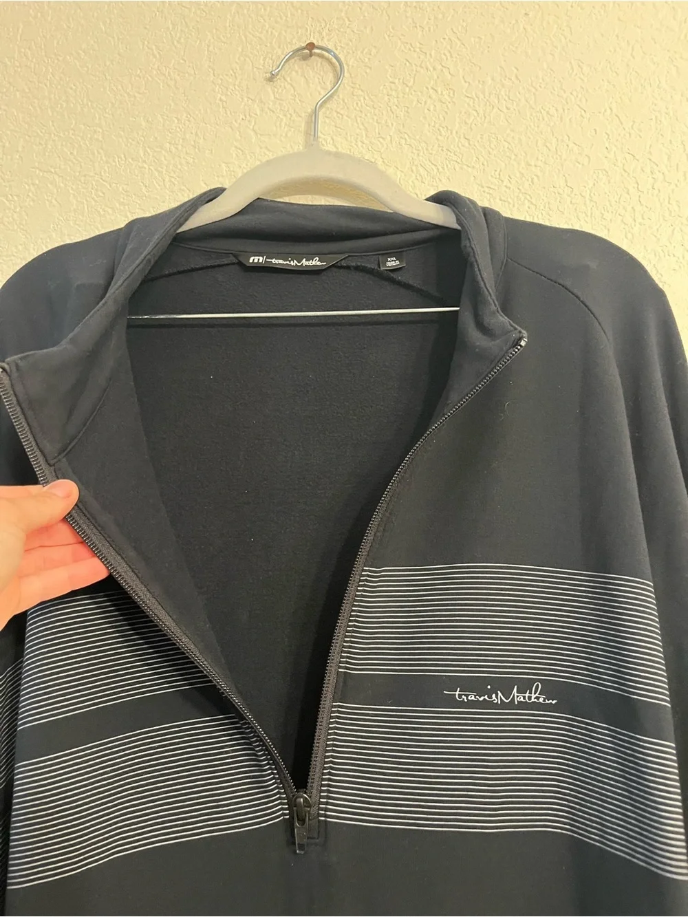 Travis Mathew Black Zip-Front Pullover